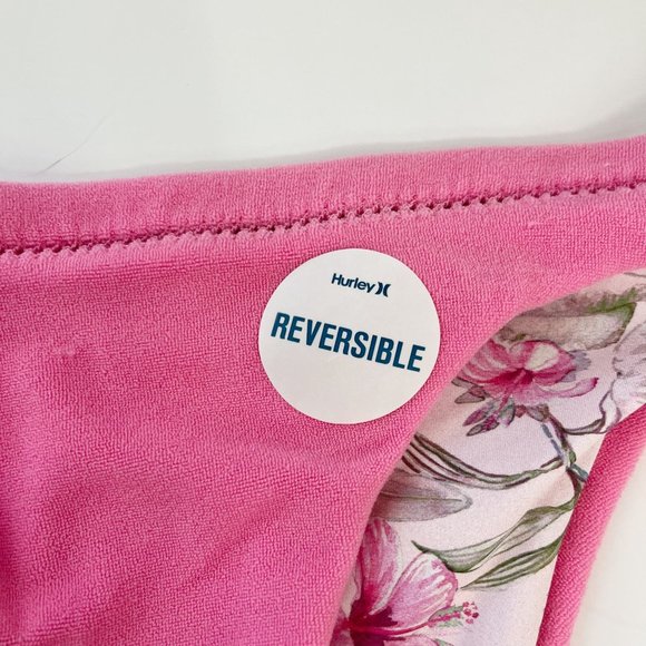 LoveShackFancy Hurley NEW Hawaiian Hibiscus Terry Cheeky Bikini Bottoms MEDIUM - Picture 6 of 6